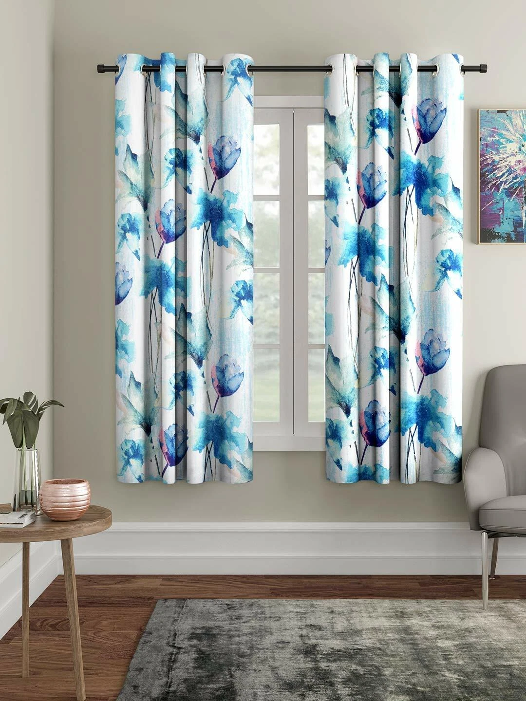 Nuevo Juego De Cortinas Con Ojal De 2 Piezas - 5 Pies