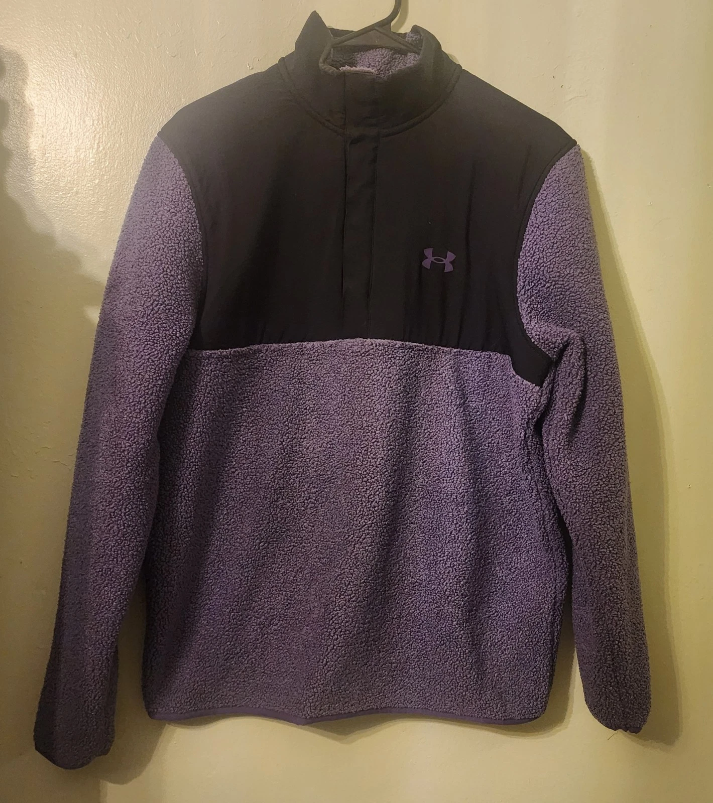 Under Armour Sherpa Sweater Fleece T-Snap Golf Purple Men's Medium Sport Leisure