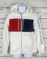 Tommy Hilfiger Women  s Long Sleeves White Hoodie ,Size M - NEW