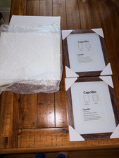 NEW 2 Pack Picture Frame, 8x10 or 5x7 Rustic Brown Wood, Hang or Table Display