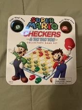 New Super Mario Checkers & Tic Tac Toe Collector’s Game Set Tin USAopoly