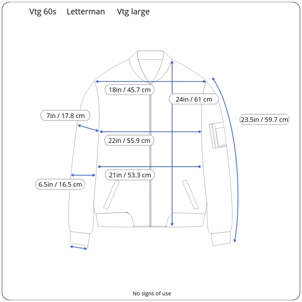 Chaqueta Letterman Vintage Años 60 Talla Grande Cuello Marinero Sin Signos de Uso Foto 2 de 4