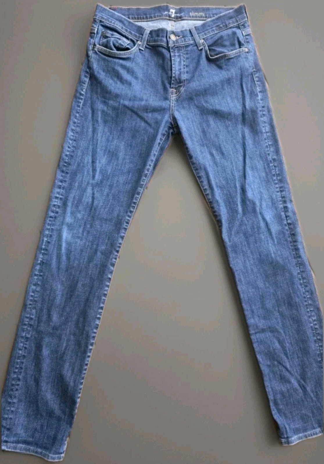7 For All Mankind Slimmy Men’s Jeans 33x32 Slim Straight Stretch 7FAM Dark Wash