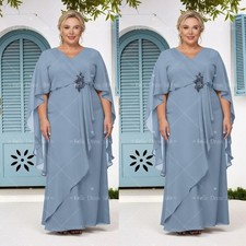 Plus Size Chiffon Half Sleeves Mother of The Bride Dresses Wedding Evening Gown