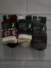 Woolrich Women’s Home Socks Three Pair Aloe Vera Reindeer Fair Isle Print New