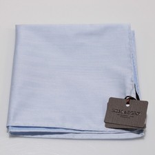 Rose Born NWT 100 Cotton Pocket Square In Blue Melange Herringbone Print