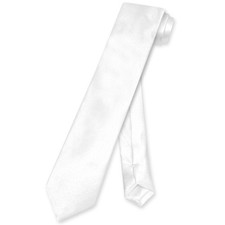Biagio Boys NeckTie Solid WHITE Color Youth Neck Tie