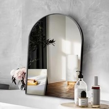 Mirror with Black Aluminum Frame, HD Glass Wall-Mounted Mirror