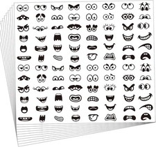 48 Designs Cartoon Face Expression Stickers for Cup Scrapbook Art Craft DIY