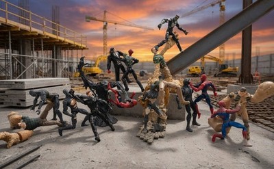 Spider-Man 3 movie 16 figures 2007 lot Venom, Sandman, New Goblin, accessories