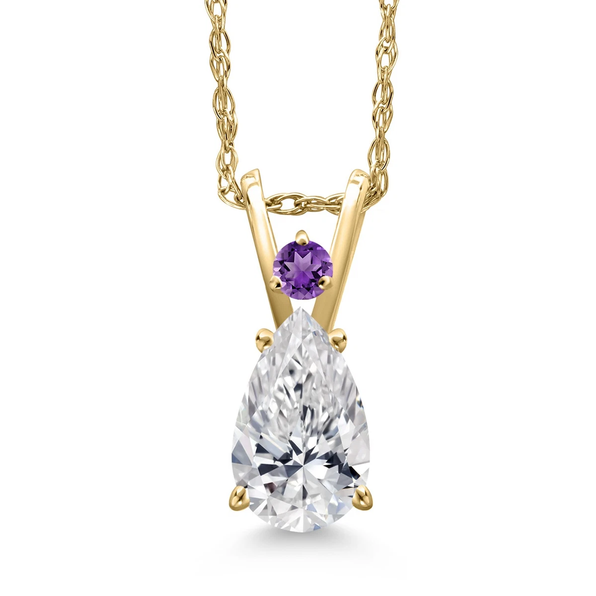 Diamond Not Enhanced Amethyst Fine Necklaces & Pendants for sale