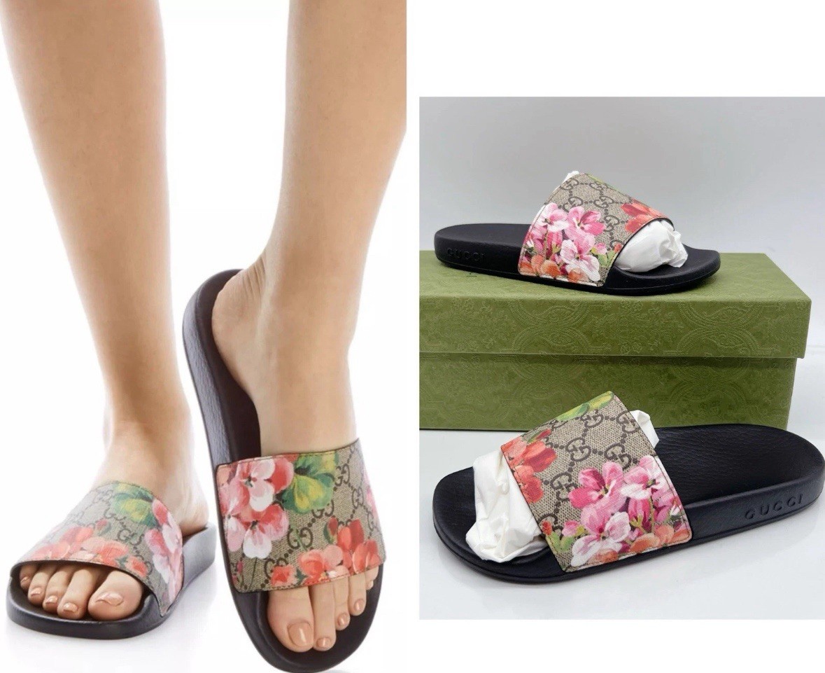 GUCCI GGブルームス フラワープリント サンダル ミュール GUCCI GG