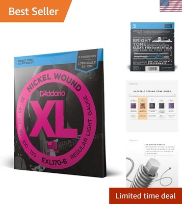 Electric Bass Guitar Strings, XL Nickel, -6, Regular Light Gauge 32-130, Long...
