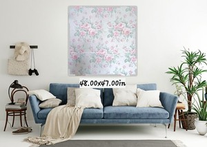 Waverly Vintage Floral Fabric Wallpaper Mural Pink Green White 48x47in