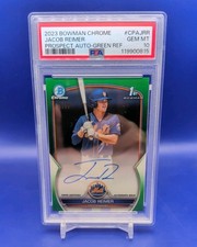 2023 BOWMAN CHROME 1st Jacob Reimer True Green Refractor Auto PSA 10