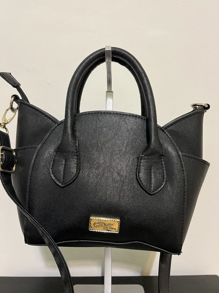 Bandolera Betsey Johnson Gato Negro Azul Gema Ojos Cartera Luv Betsey Foto 2 de 4