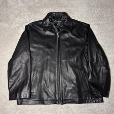 Eddie Bauer Black Soft Full Zip Lamb Leather Jacket Size XL