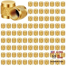100 Pcs 1/4 Flare Brass Valve Caps - Bulk Round Compression Caps