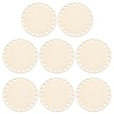 4" Dia Crochet Basket Bottom, 8Pcs Round Blank Crochet Base, Woody