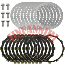 Clutch Friction Steel Plates Kit with Bolts Set for Harley Road King 1998-2017