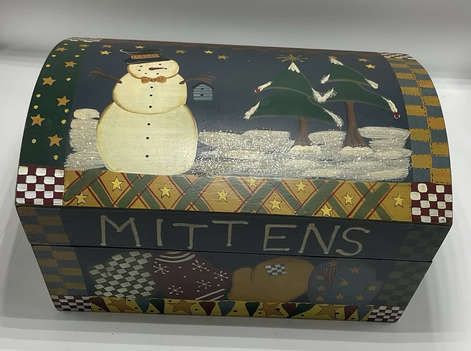 Christmas  Decorative Home Or Office Wood Storage Box - Image 3 of 4