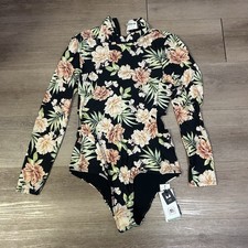 New With Tags Rip Curl Black w/ Floral Bodysuit Swimsuit