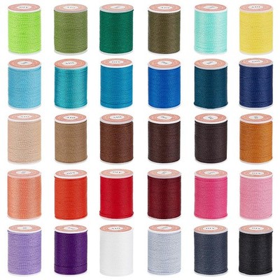 360 Yards/30 Rolls Waxed Polyester Cord 1mm Twisted Thread Sewing Waxed Stitc...