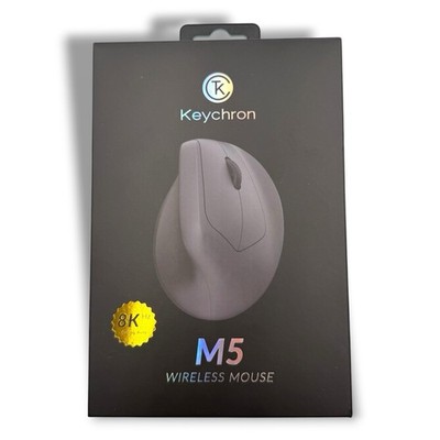 Keychron M5 8K Vertical Ergonomic Mouse, 2.4 GHz/Bluetooth + Wired - New OpenBox