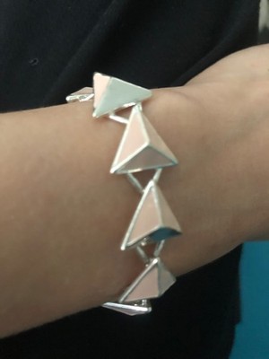 Gliederarmband Dreiecke Pilgrim silber rosa wie neu