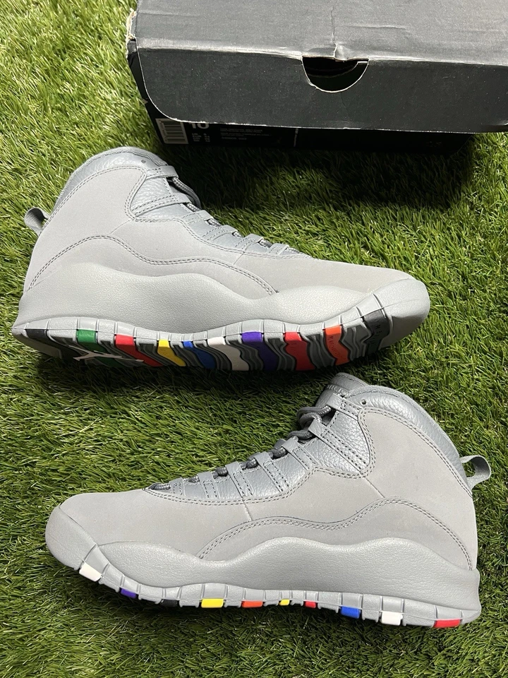 NUEVO Zapatos Tenis Air Jordan 10 Retro Gris Fresco Para Hombre Talla 10 310805-022 Foto 4 de 4