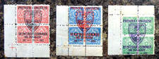 PARAGUAY 1951 PRIMER CONGRESS 3 Blocks of 4 + OPT & Special Cancel U/M GX137
