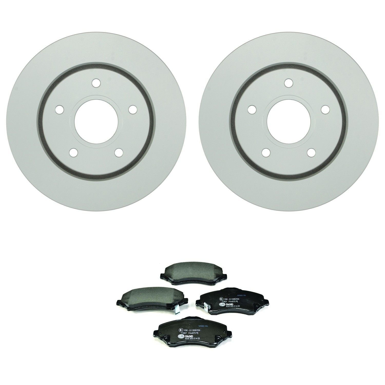 Bosch QuietCast Front Rotors Hella Low-Met Disc Brake Pads Kit For Grand Caravan