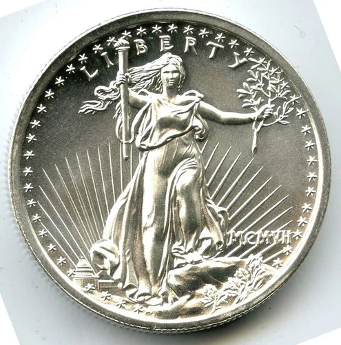 Augustus Saint Gaudens Lady Liberty Eagle 999 Silver 2 oz Art Medal Round - Q250