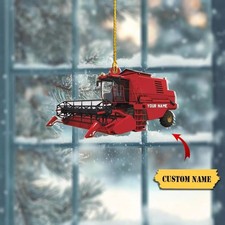 Personalized Christmas Combine Harvester 2d Christmas Ornament GLC055299