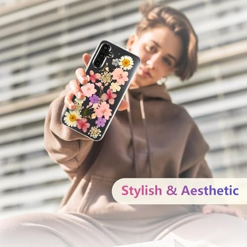 Case Cute Floral Clear Daisy Pattern for Samsung Galaxy S25 Pink Purple Flower - Picture 5 of 8