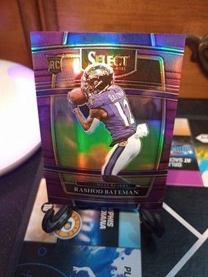 2021 Panini Select - Concourse Rashod Bateman #55 Purple Prizm /75 (RC)