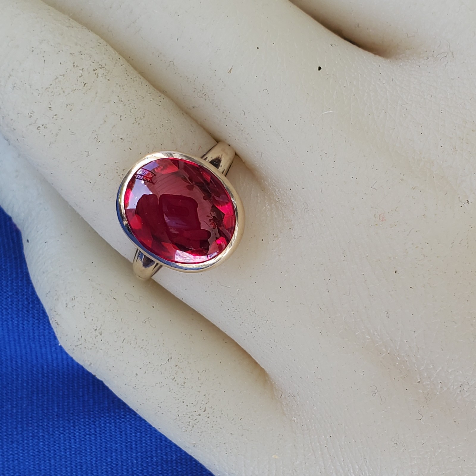 Vintage Deco Lab Created Ruby Solid 14k Rose Gold… - image 21