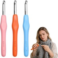 HäKelset Ergonomisch 8Mm-10Mm Alu HäKelnadeln Weicher Griff FüR Dicke Wolle