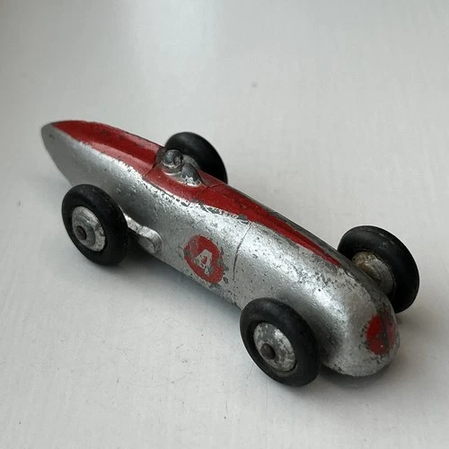 DINKY TOYS RACING CAR 23A (MG MAGIC MIDGET) SILVER/RED DIECAST VINTAGE 1946-52