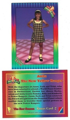1994 Collect-A-Card Mighty Morphin Power Rangers Bonus Card #2 Aisha NRMT