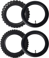 (2-Set) 2.50-10" and 2.75-10" Dirt Bike Tires and Inner Tubes - 2.50-10" Front a