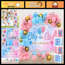 Gender Reveal Balloon Box Decorations, Pink Blue Arch Garland Kit, Baby Shower P