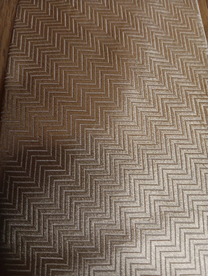 Corbata de seda vintage hecha a mano diseño espiga dorada sin marca corbata de colección Foto 4 de 4