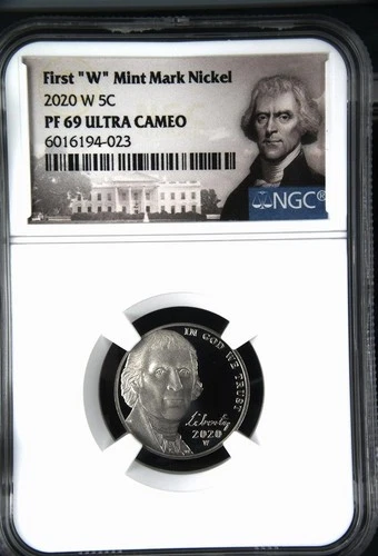 2020 First "W" Mint Mark Jefferson Nickel Proof 5c NGC Certified PF69 Ultra Cam