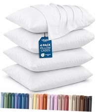 Queen Pillow Cases - 4 Pack - Envelope Closure - Soft Queen - Pack of 4 White