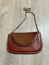 VINTAGE BROWN GENUINE SNAKE SKIN PURSE BAG LEATHER MONTEVIDEO EUC