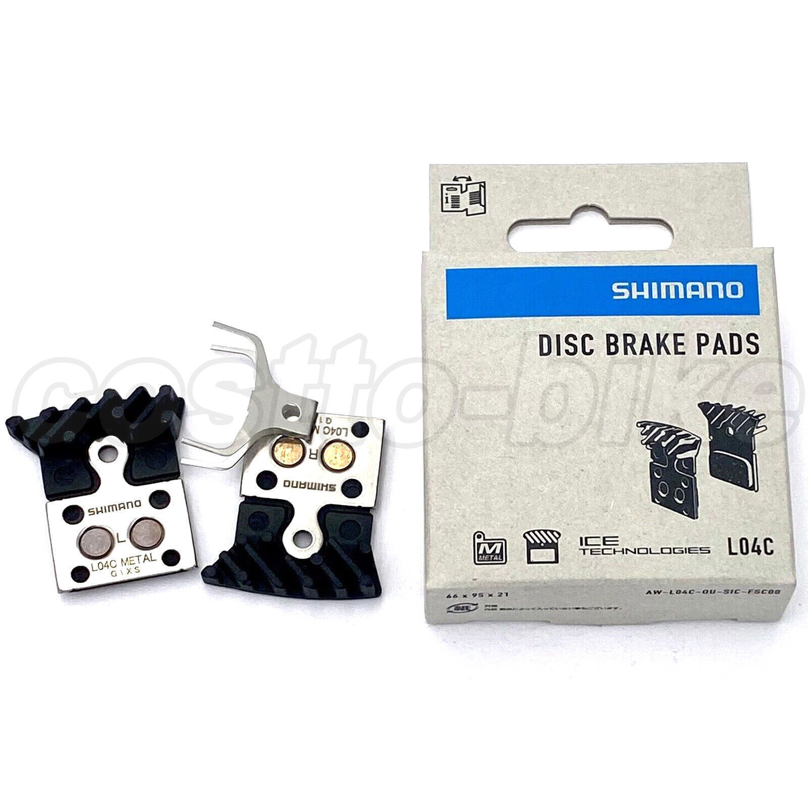 Shimano L04C/L05A Metal Disc Brake Caliper Pads ICETECH Cooling Fins
