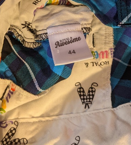 Royal and Awesome Golf Shorts Blue Purple Plaid Men's Size 34 - Picture 2 of 4
