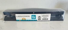 New Pen Gear 3 Hole Punch Full Metal 12 Sheet Capacity BLACK Office Desk Supply