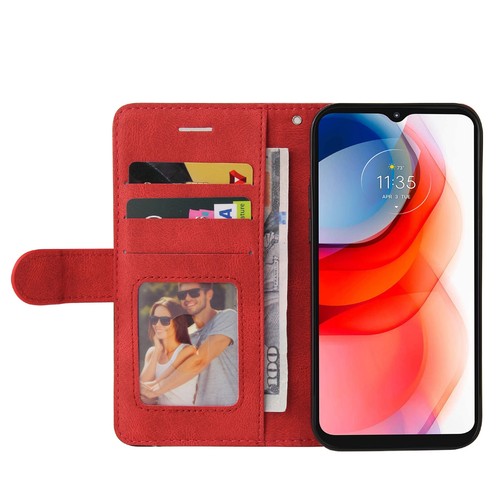 Two-color Stitching Leather Flip Phone Case For Motorola Moto G Play Power 2021 - Picture 58 of 60